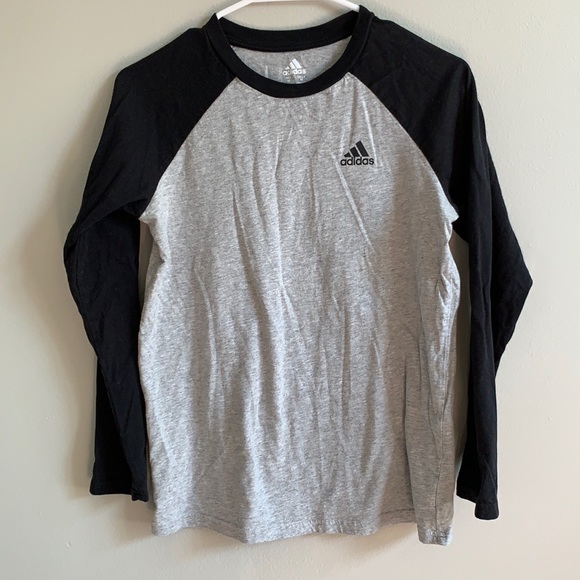 Adidas Kids Raglan Long Sleeve Tee, Sz M 10/12